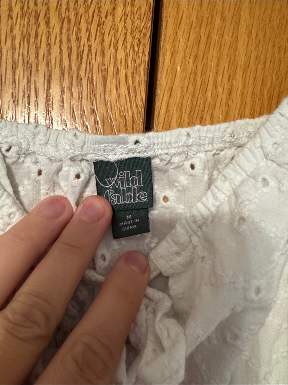 wild fable White Eyelet Smocked Crop Cami - Picture 2 of 3